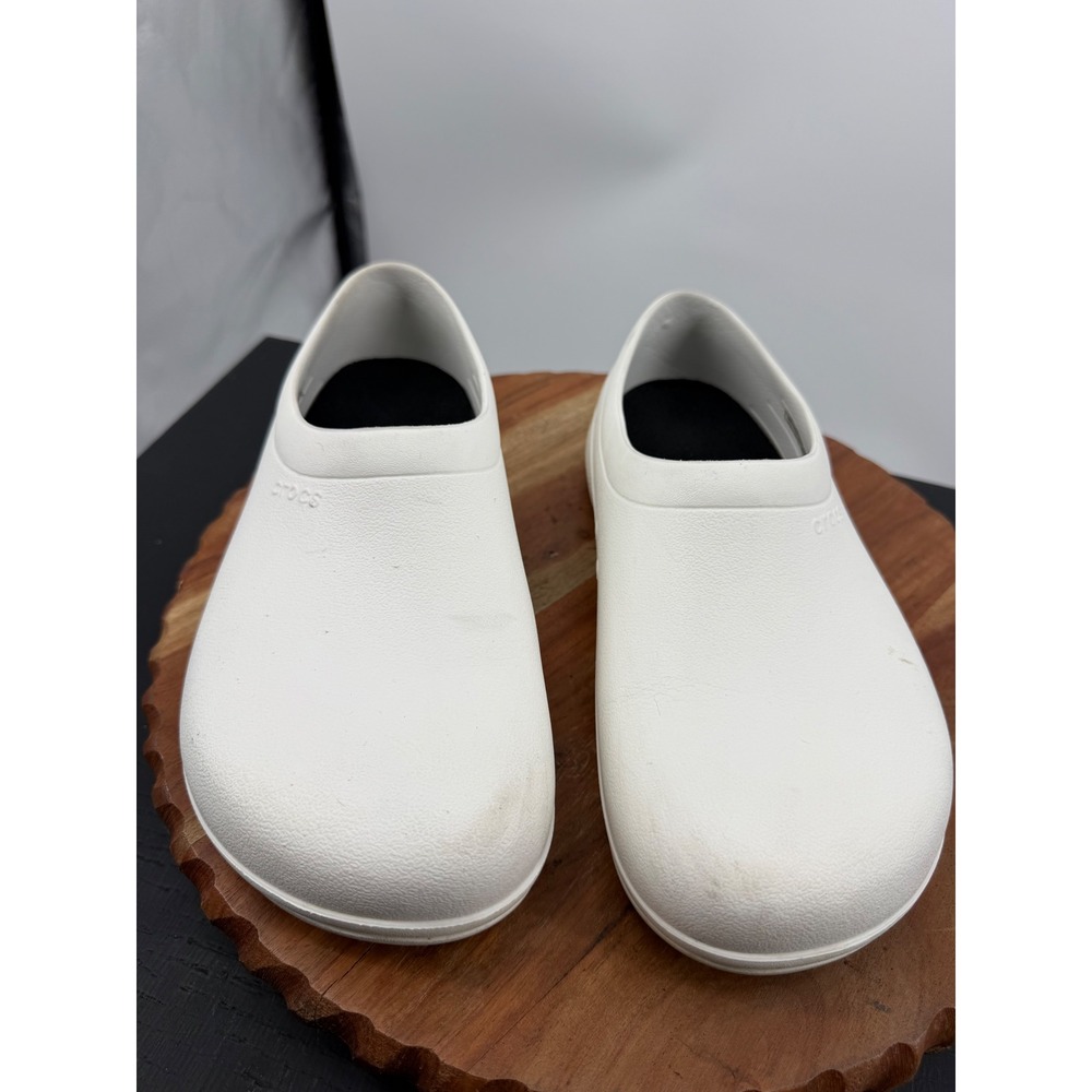 Crocs On-The-clock Clogs Women Size 9 White Slip Resistant Work Shoes 205073 - Picture 3 of 8